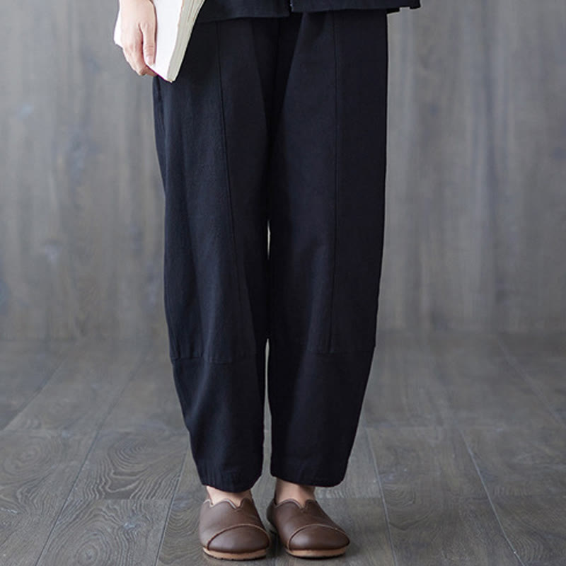 Buddha Stones Women's Frog-Button Long Sleeve Shirt Pants Meditation Clothing