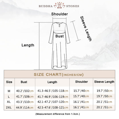 Buddha Stones 2Pcs Solid Color Midi Dress Wide Leg Pants Meditation Spiritual Zen Practice Yoga Dance Clothing