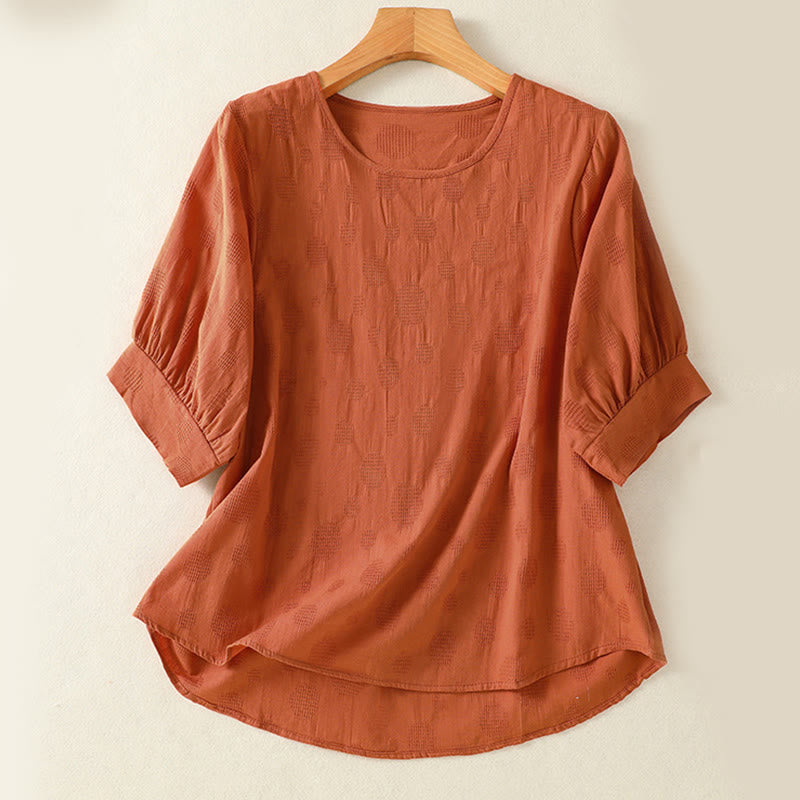 Buddha Stones 2pcs Plain Women's Short Sleeve Shirt Harem Pants Meditation Clothing Set