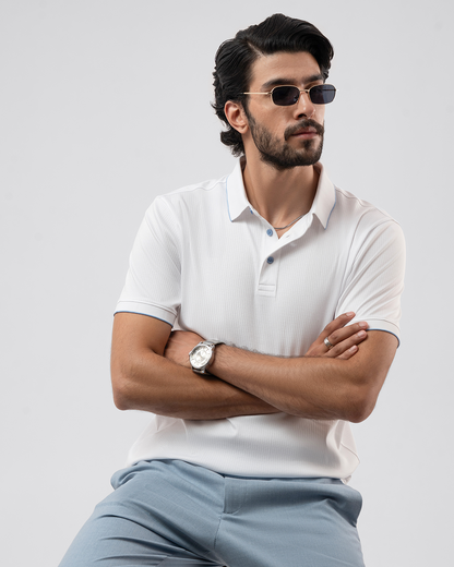 Subtle White Polo Shirt