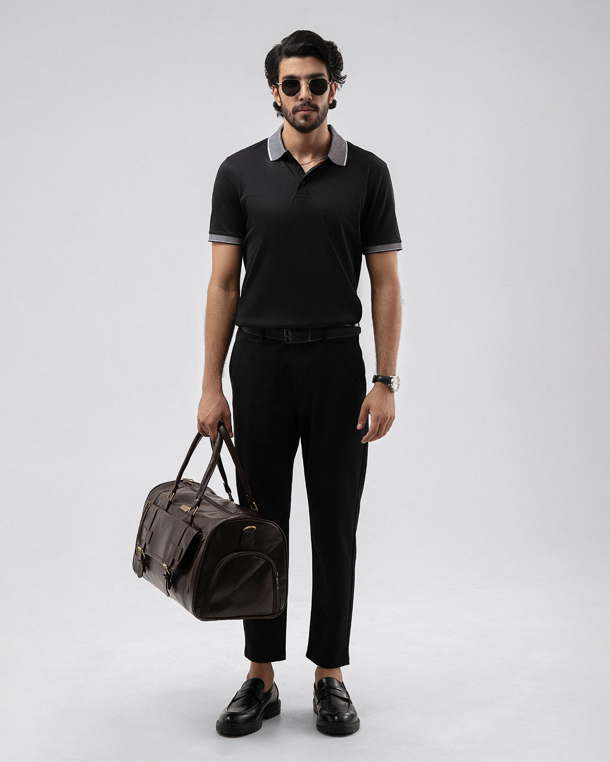 Infinity Designer Polo Shirt in Black