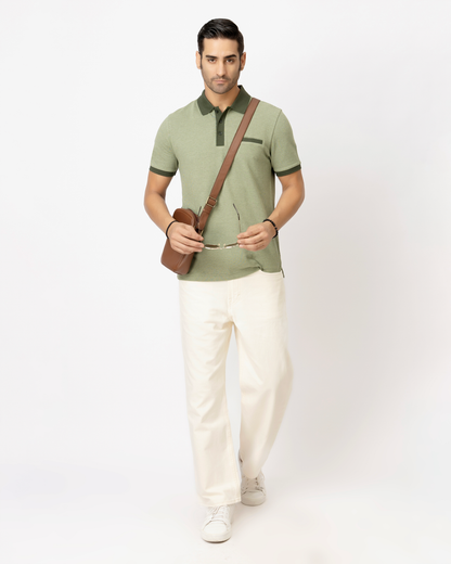Jacquard Olive Polo