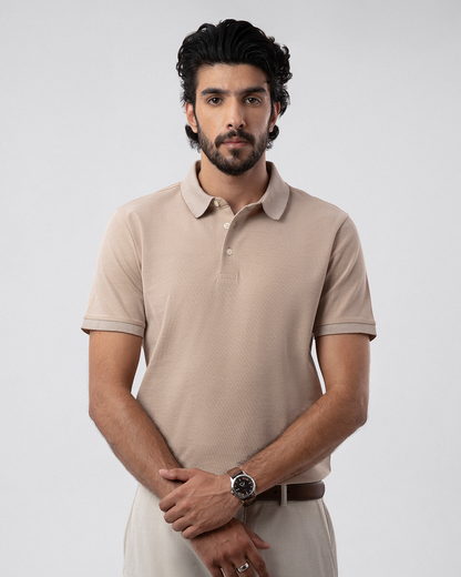 Brilliant Beige Polo Shirt