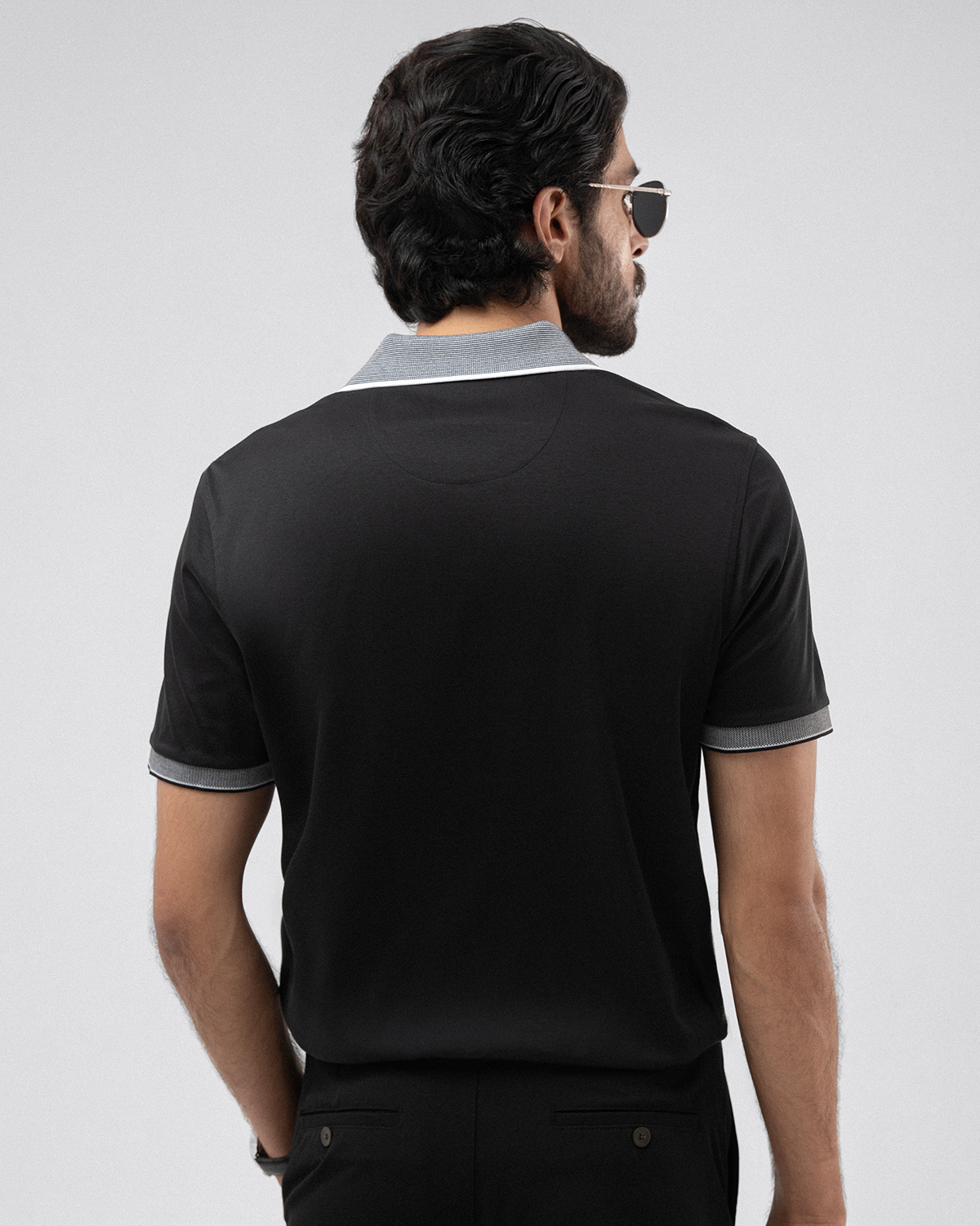 Infinity Designer Polo Shirt in Black