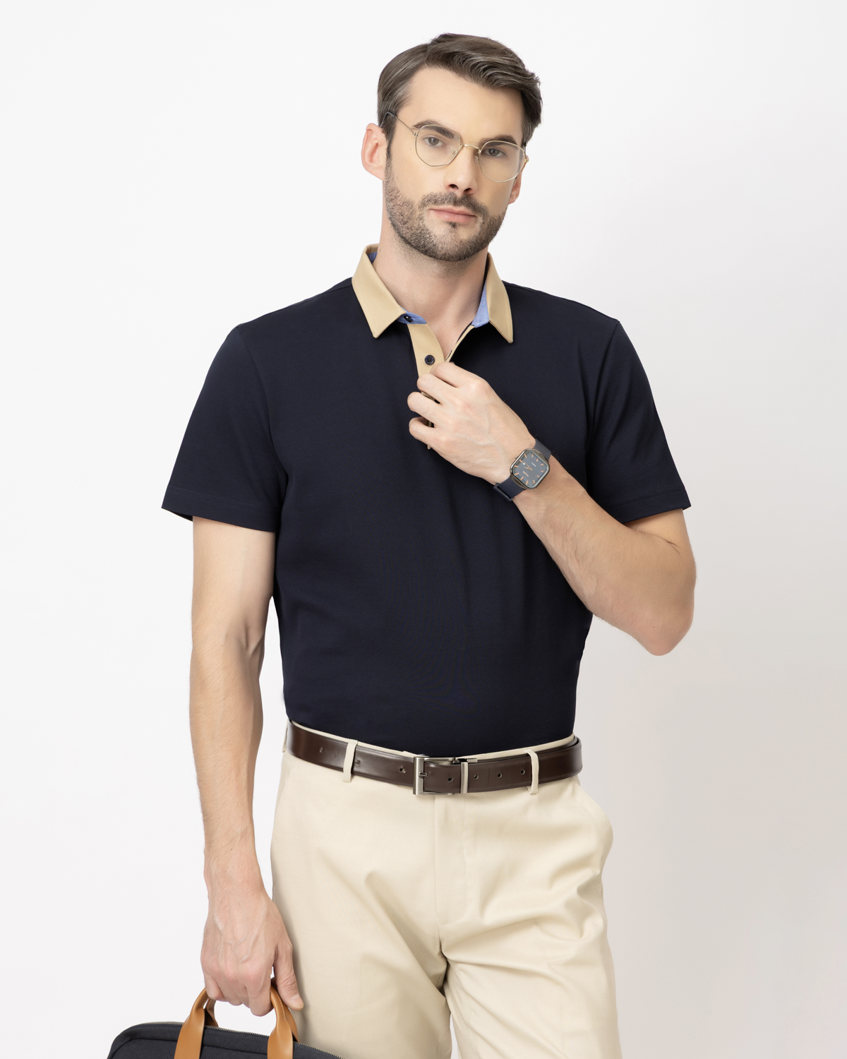 DKNavy n Beige Polo