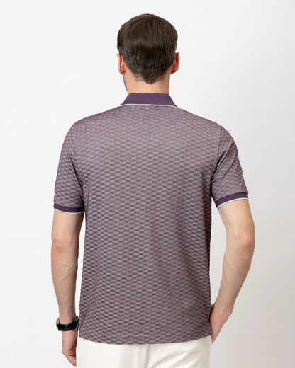 Jacquard Purple Polo