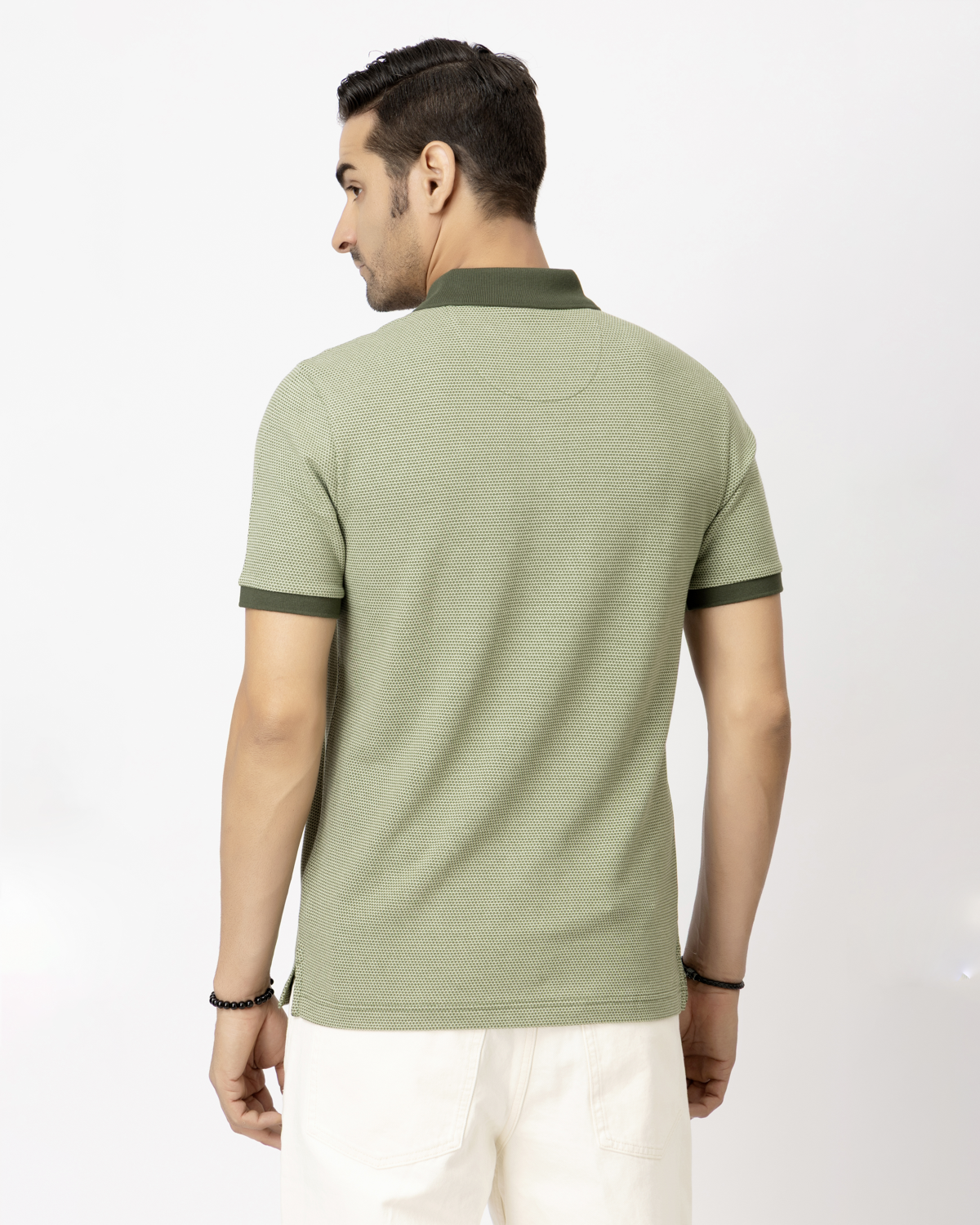 Jacquard Olive Polo