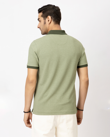Jacquard Olive Polo