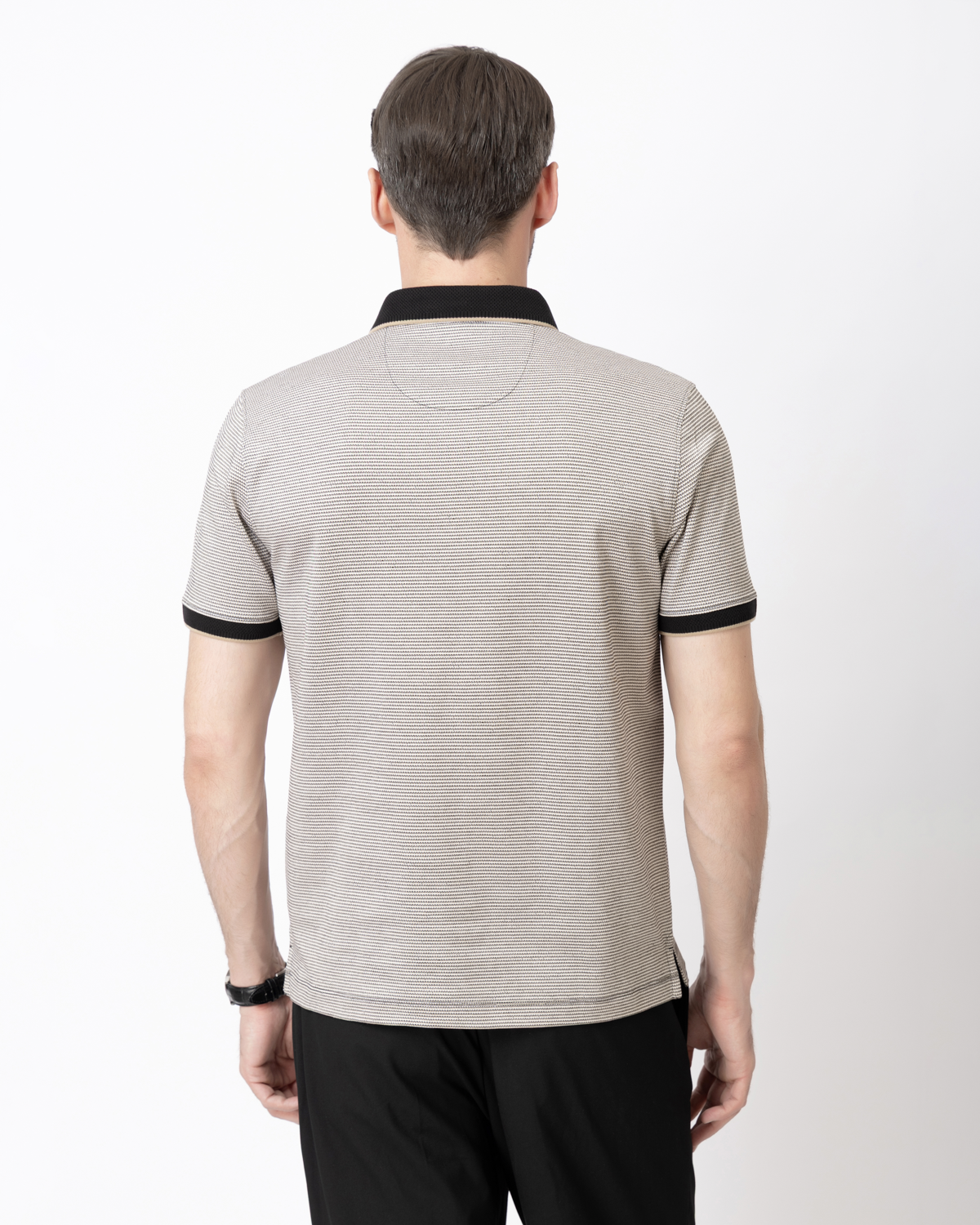 Jacquard Polo in Subtle Gold
