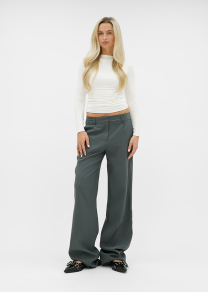Low/mid waist wide leg pants casual charcoal (tall)