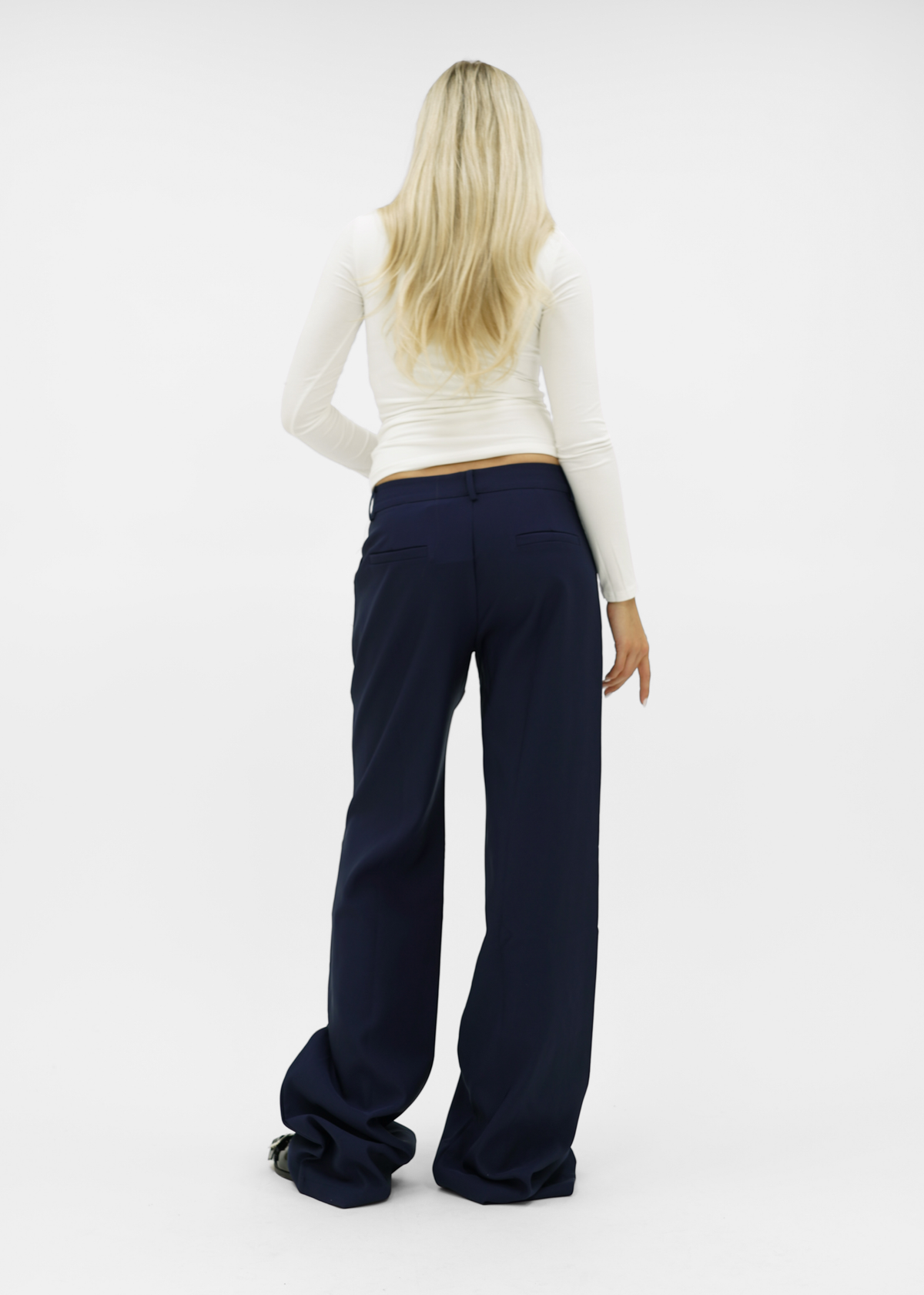 Low/mid waist wide leg pants casual night blue (tall)